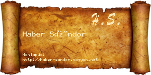 Haber Sándor névjegykártya